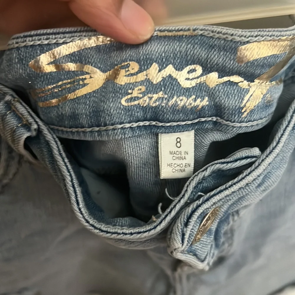 Women Seven Denim Distressed Shorts - Picture 3 of 12